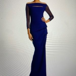 New with Tags Chiara Boni La Petite Robe Kate Illusion Gown - Navy